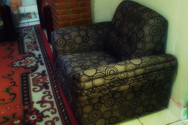 ´Sillón en lino estampado